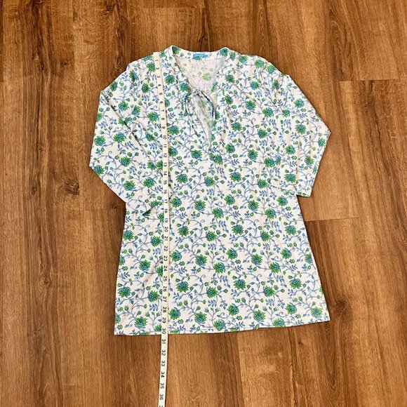 J. Mclaughlin Floral Print White Cotton Cover up Sz L - Picture 7 of 8